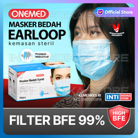Gambar ONEMED - Masker 3 Ply Earloop Medis One Med | Surgical Mask BIRU dari INTI MEDIKA STORE Kota Bandung 1 Tokopedia