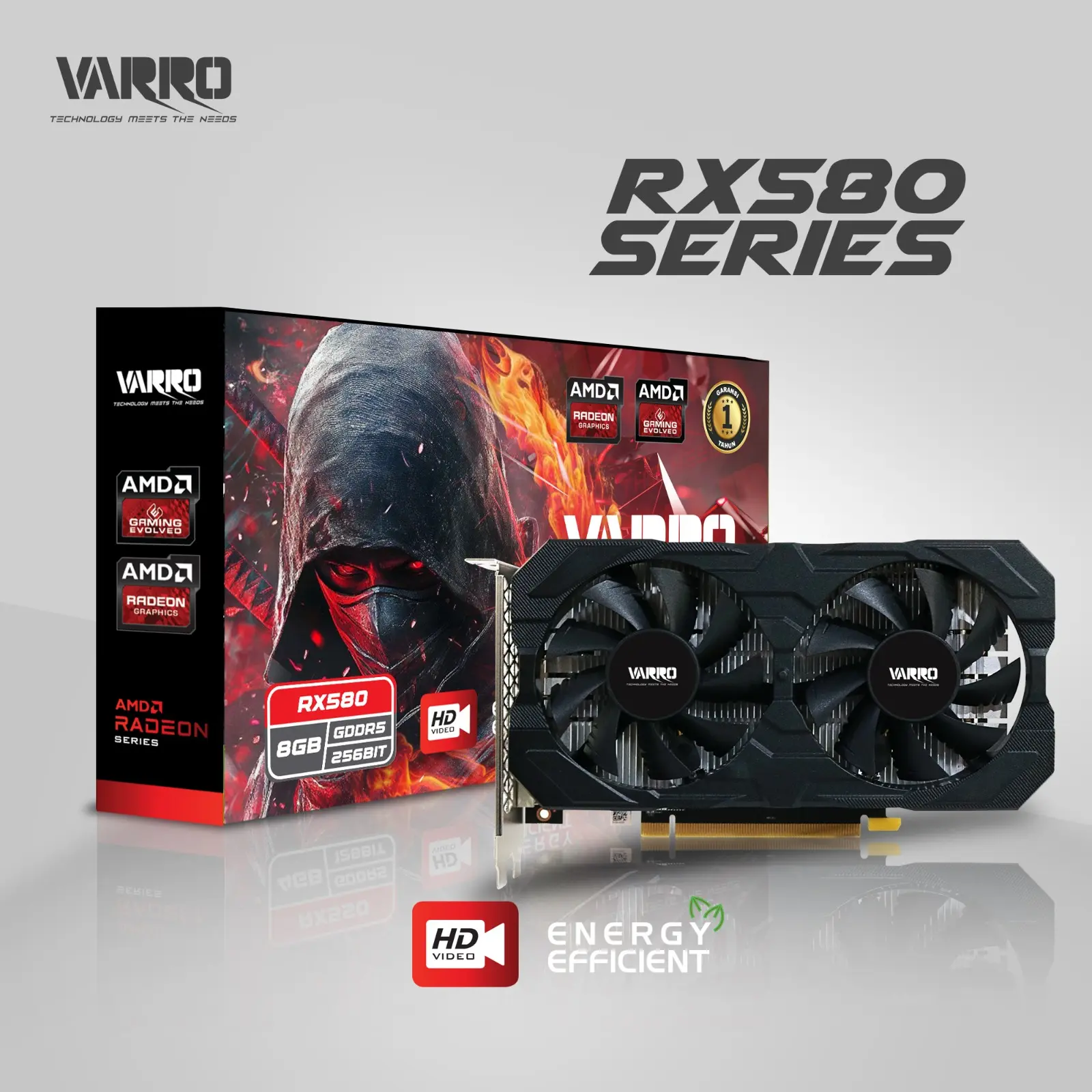 VGA VARRO RX580 8GB GDDR5 256BIT GARANSI 2 TAHUN | VARRO RX 580 8GB DDR5
