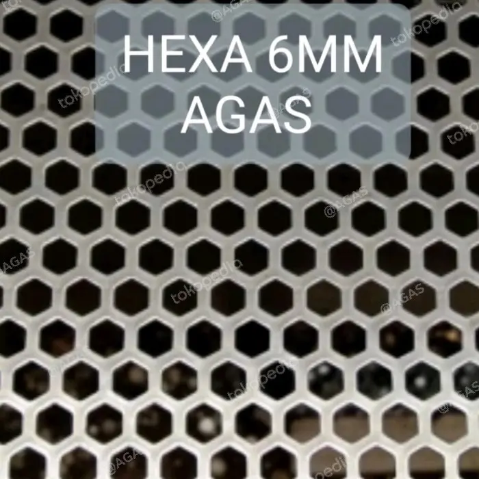 Plat Lubang besi Perforated Hexagonal 1x2 mtr 2