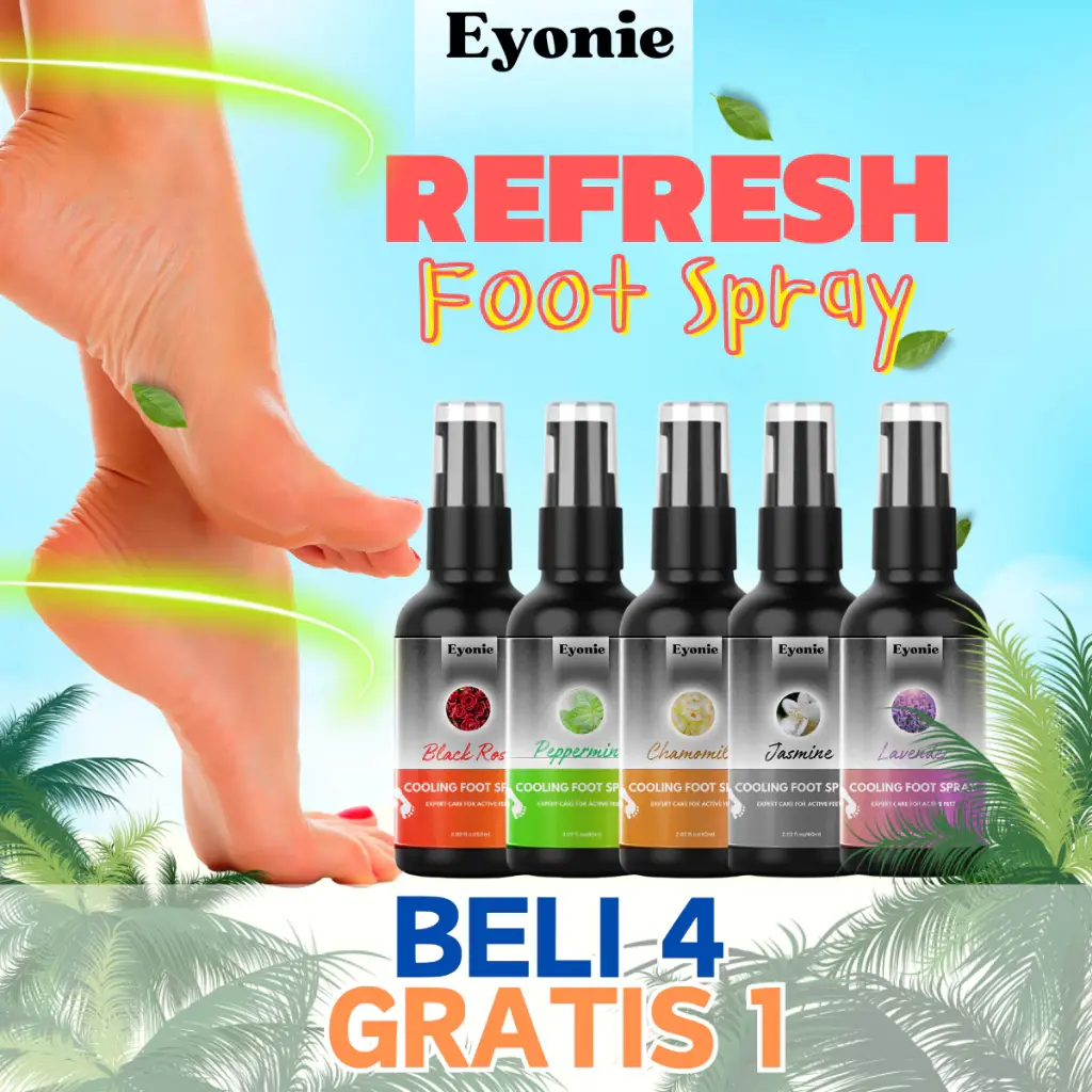 Foot Spray Eyonie Cairan Penghilang Bau Kaki dan Sepatu Original Termurah Deodorant Tawas Odor Organic
