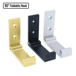 Kapstok Gantungan Dinding Aluminium Lipat Gantung Baju Tas Barang Praktis 90 Derajat Foldable Hook