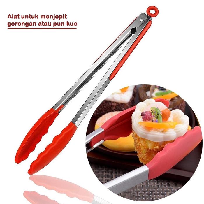 Gambar Jepitan Makanan | Gorengan -  9 Inch Anti Panas Stainless Stell dari Formiana Kota Surabaya Tokopedia