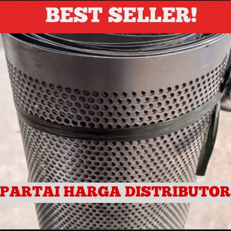 Plat Lubang besi Perforated Hexagonal 1x2 mtr 3
