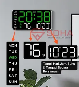 JD-6659 Jam Alarm Digital Jam Elektronik Dekorasi Ruang Tamu Kerja Jam Weker Alarm Bisa Snooze