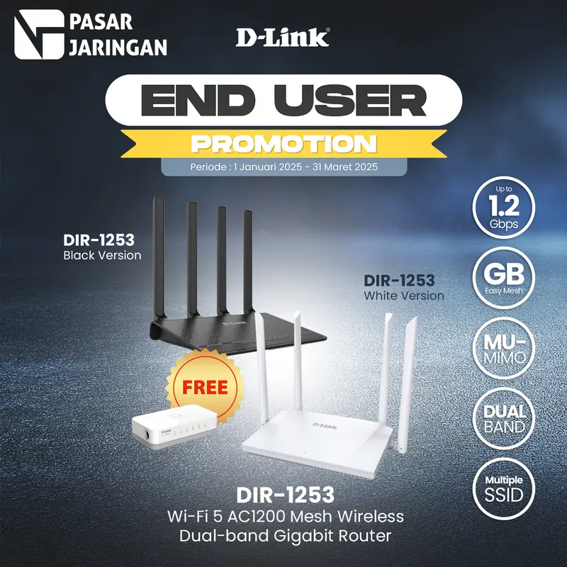 D-LINK DIR-1253 AC1200 MU-MIMO MESH Wireless Gigabit Router Dual Band 2
