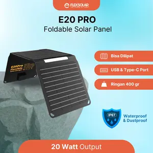 Portable Solar Panel Lipat FlexSolar 20W E20 Pro | Foldable USB Solar Charger Monocrystalline Waterproof IP67