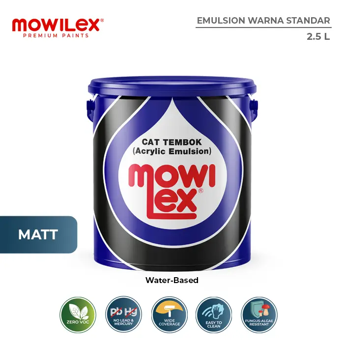 Mowilex Emulsion Warna Standar Cat Tembok Interior Paint (1/2) - 2.5 Ltr 0