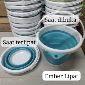 Ember Lipat 5 Liter Silikon Tahan dan Kuat Ada Handle Pegangan / Ember Karet Lipat Silicon Tebal