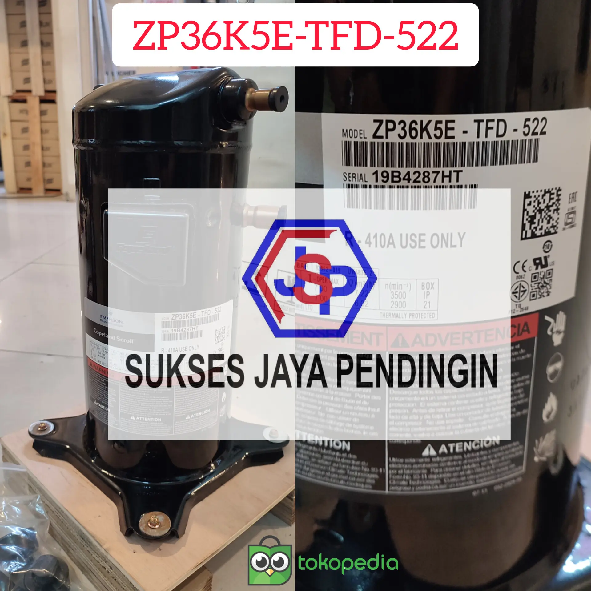 Compressor Copeland ZP36K5E-TFD-522 / Kompresor ZP36K5E-TFD-522 R410a