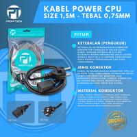 Gambar Proff Tech Kabel Power CPU 1.5 Meter 0.75mm High Quality untuk PC PSU UPS Rice Cooker Tebal 0.75mm Jack EU C13- Komputer dari ProffTech Indonesia Kota Administrasi Jakarta Pusat 2 Tokopedia