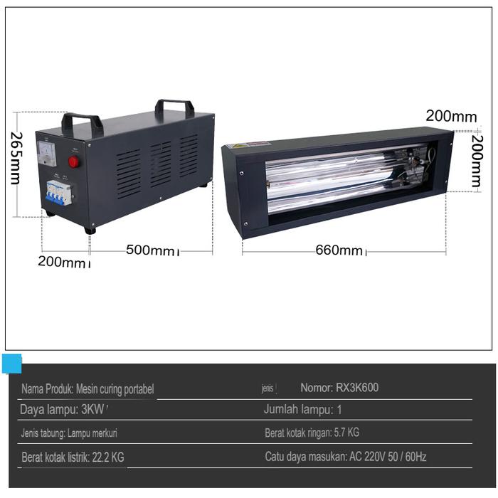 Jual 3KW small portable hand-held curing machine UV resin shadowless ...