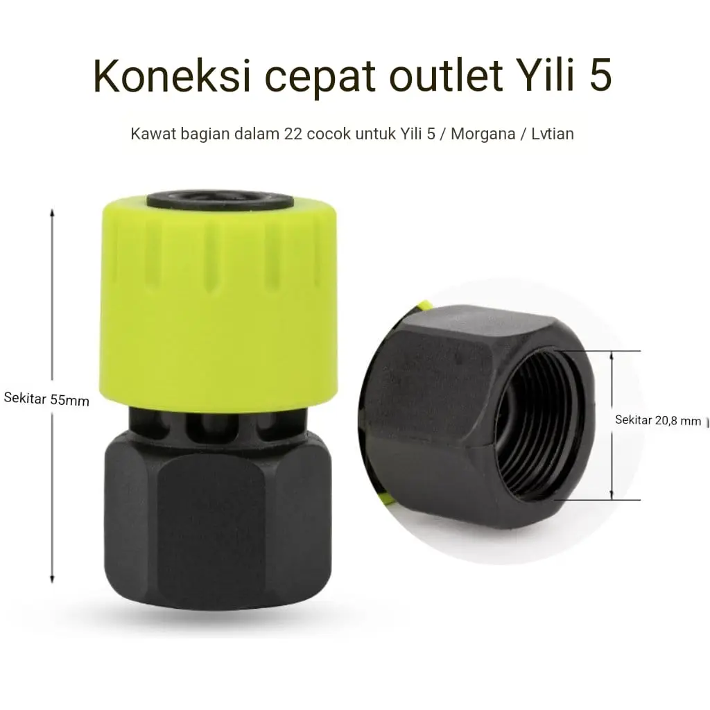 2 in 1 Inlet M22 Jet Cleaner Quick Connector Adaptor Famele Sambungan Cepat Selang Mesin Cuci Tekanan Tinggi
