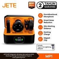 Gambar JETE Microphone Wireless MP1 Magnetic Type C with Adapter Lightning Mikrofon Mic Clip On Plug and Play with Charging Dock dari JETE Authorized Store Kota Administrasi Jakarta Pusat 1 Tokopedia