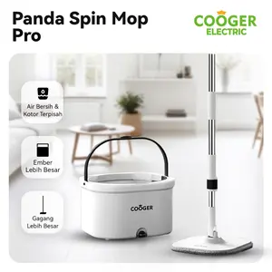 COOGER Electric Pel Spin Mop Pro Alat Pel Mop Kotak Terbaru Spin Mop Pel Otomatis
