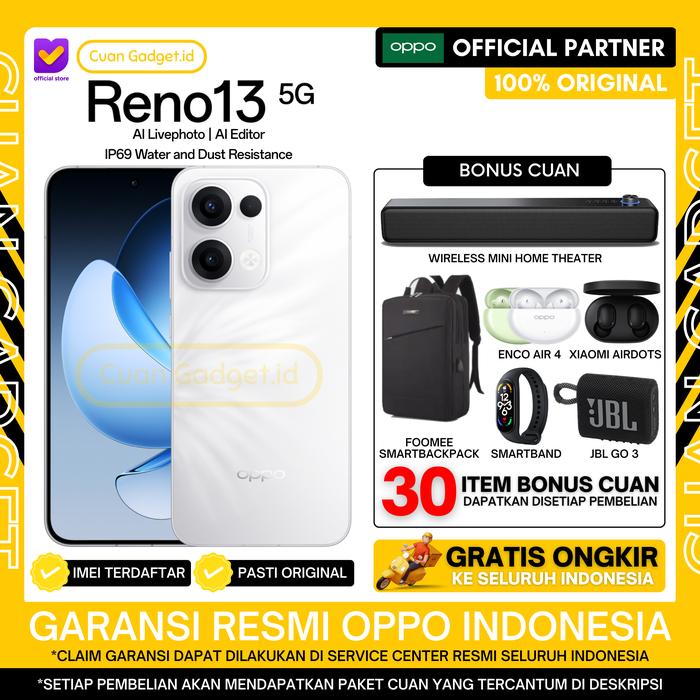 Gambar OPPO RENO 13 5G 12/256 OPPO RENO13 5G 12/256 GARANSI RESMI INDONESIA - LUMINOUS BLUE, BONUS 30 ITEM dari Cuan Gadget.id Kota Bekasi Tokopedia