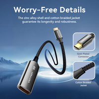 Gambar Vention Cotton Braided USB-C to DP 8K Converter 0.25M Black Zinc Alloy Type dari WINS OFFICIAL STORE Kota Administrasi Jakarta Utara 3 Tokopedia