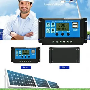 Taffware Solar Charger Controller Regulator LCD Dual USB 10A 12V 24V