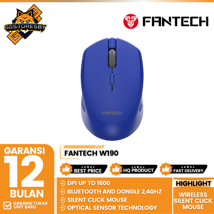 Gambar FANTECH W190 WIRELESS Mouse - WHITE dari GGSTORESBY Kota Surabaya 3 Tokopedia