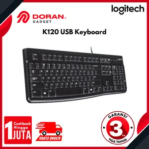 Logitech K120 USB Wired Keyboard Plug and Play- Garansi Resmi