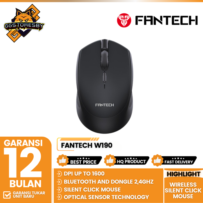Gambar FANTECH W190 WIRELESS Mouse - WHITE dari GGSTORESBY Kota Surabaya 2 Tokopedia
