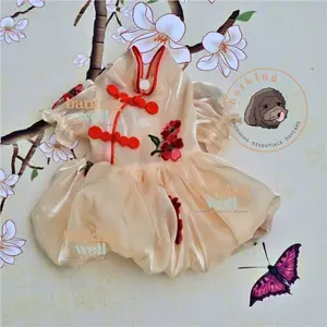 Baju Anjing Kucing - ZHAO Qipao Cheongsam Baju Imlek Anjing Dress Kostum Chinese New Year CNY