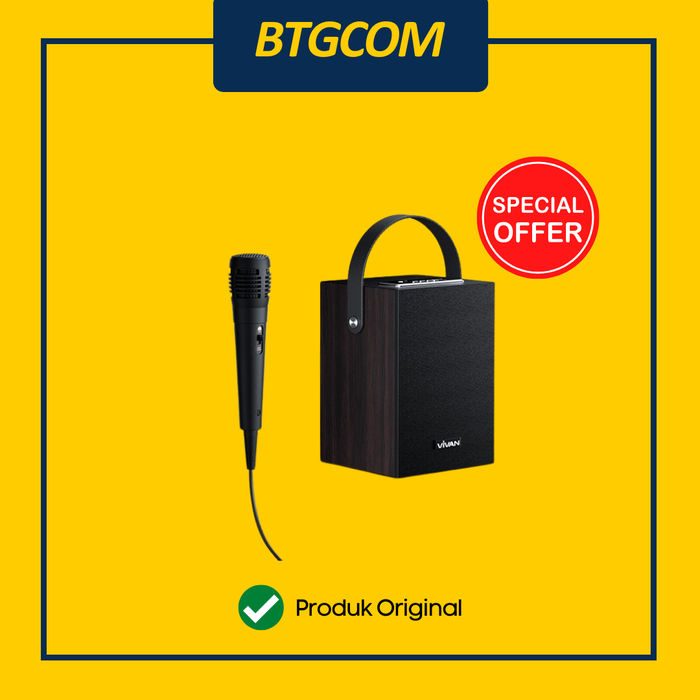 Gambar VIVAN VS35 WOOD KAYU RETRO STYLE KARAOKE SPEAKER BLUETOOTH WITH MICROPHONE TWS SUPPORT USB AUX MICRO SD dari btgcom Kota Denpasar Tokopedia
