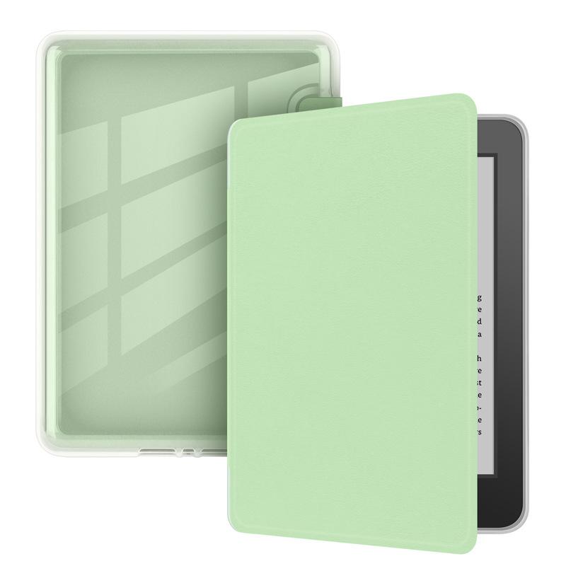 Kindle 2024 Paperwhite Gen 12th & Basic Cover Case Denim Fabric Leather Both Sides & Transparent