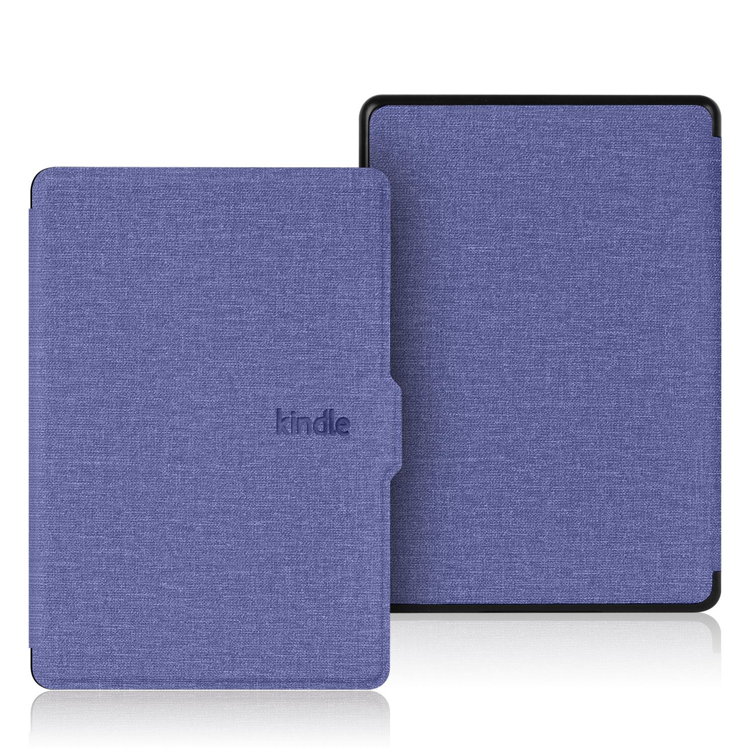 Kindle 2024 Paperwhite Gen 12th & Basic Cover Case Denim Fabric Leather Both Sides & Transparent