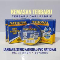 Gambar NATIONAL isolasi listrik HITAM PVC 3/4" x 20yard vynil electrical tape dari Ju shop Kota Surabaya 1 Tokopedia