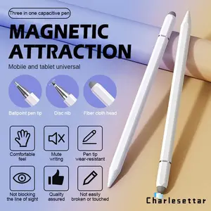 3 in 1 Capacitive Stylus Pen Magnetic For iPad Matepad Phone Android Touch Screen Pencil