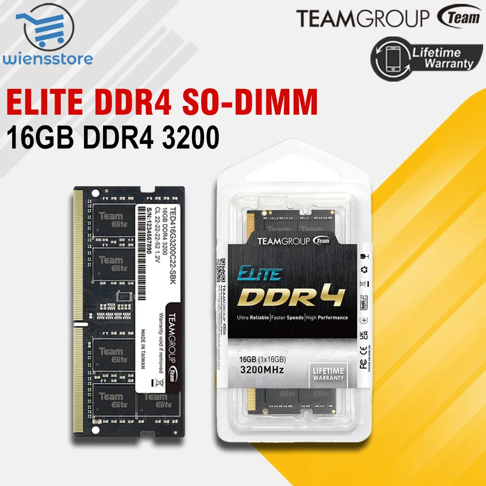 Team Elite 16GB DDR4 PC 3200 Sodimm - Memori Ram Laptop