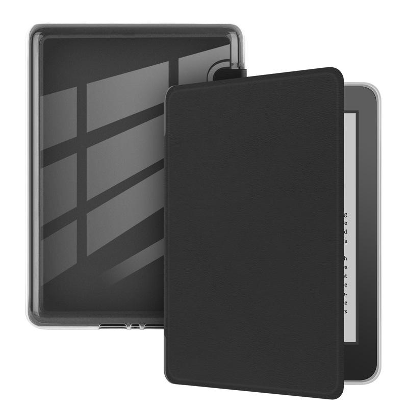 Kindle 2024 Paperwhite Gen 12th & Basic Cover Case Denim Fabric Leather Both Sides & Transparent