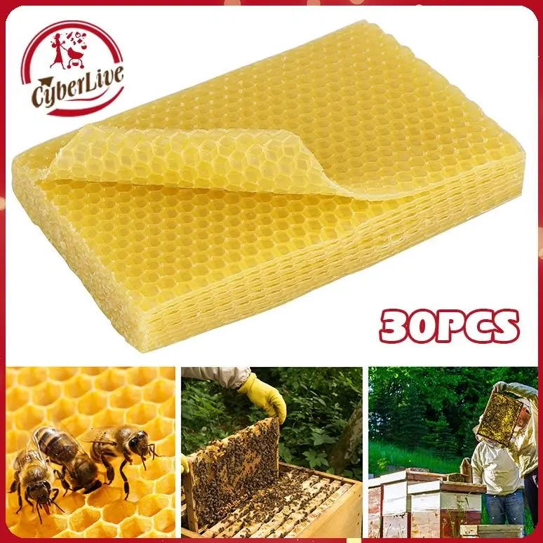 30pcs Pondasi Sarang Lebah Apis Mellifera 30 Lembar Beekeeping Foundation Sheets Equipment Honey Frame
