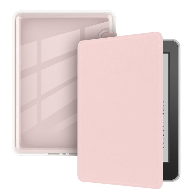 Kindle 2024 Paperwhite Gen 12th & Basic Cover Case Denim Fabric Leather Both Sides & Transparent