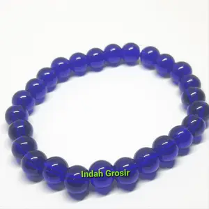 Gelang batu blue safir 8mm 26butir