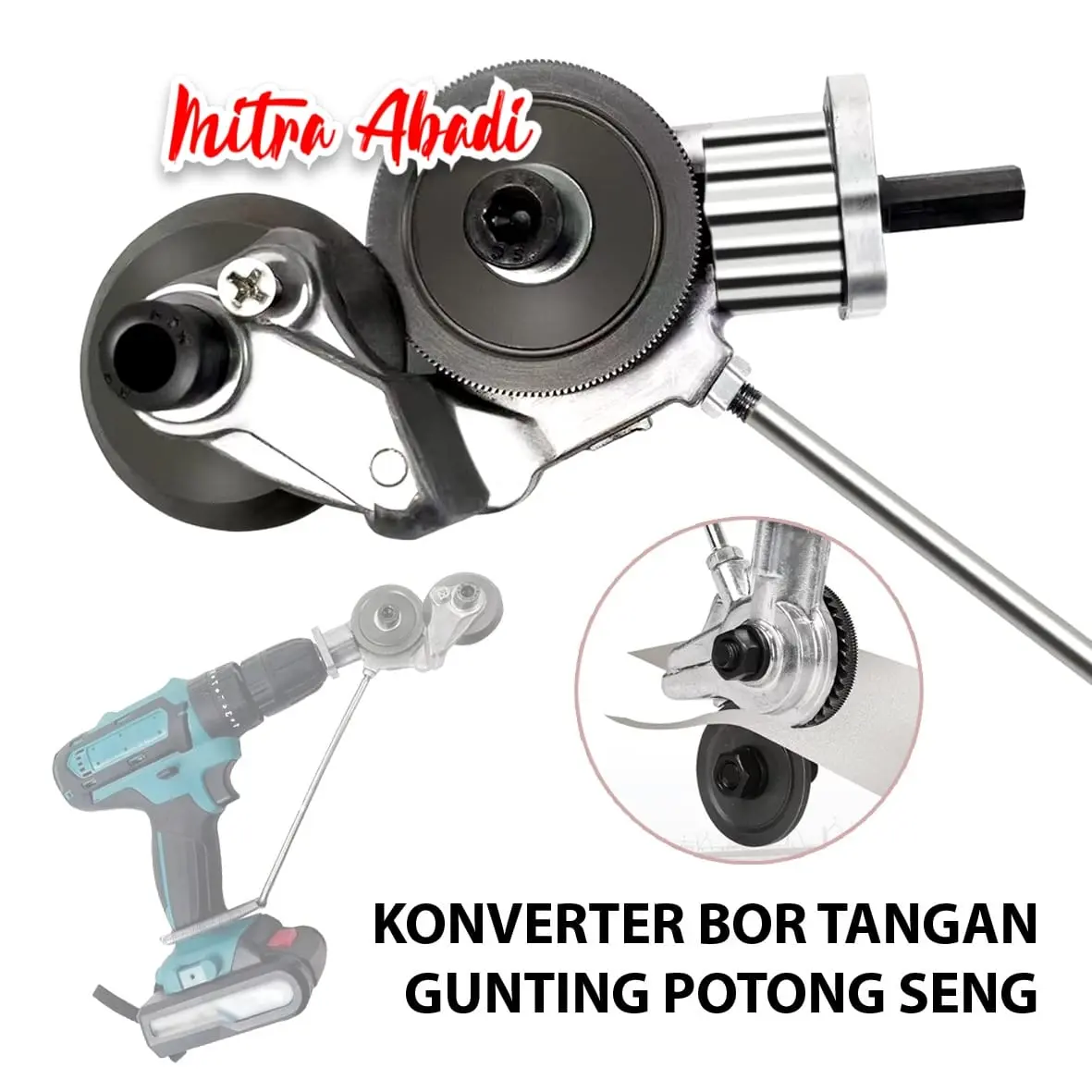Konverter Bor Gunting Seng / Adapter Drill Sheer Scissor Cutter Metal Potong Plat Besi