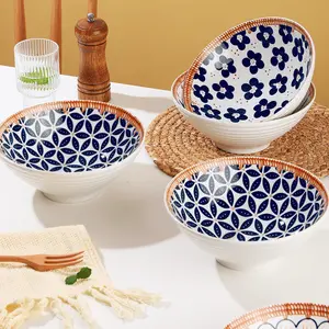 LIVERIA Mangkok Ramen Keramik Cantik Besar Aesthetic Tahan Panas dan Microwave Safe