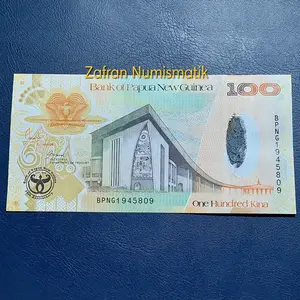 Koleksi Unik Kuno Langka Asing Hybrid 100 Kina Papua New Guinea Commemmorative 35 Years Independence Tahun 2008