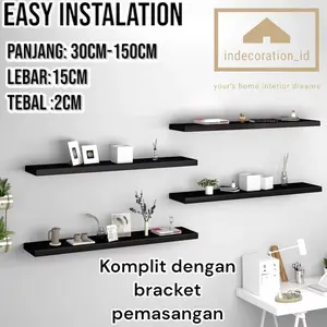 ambalan dinding Lebar 15cm x panjang 40-150cm x 2 cm per 1 pcs