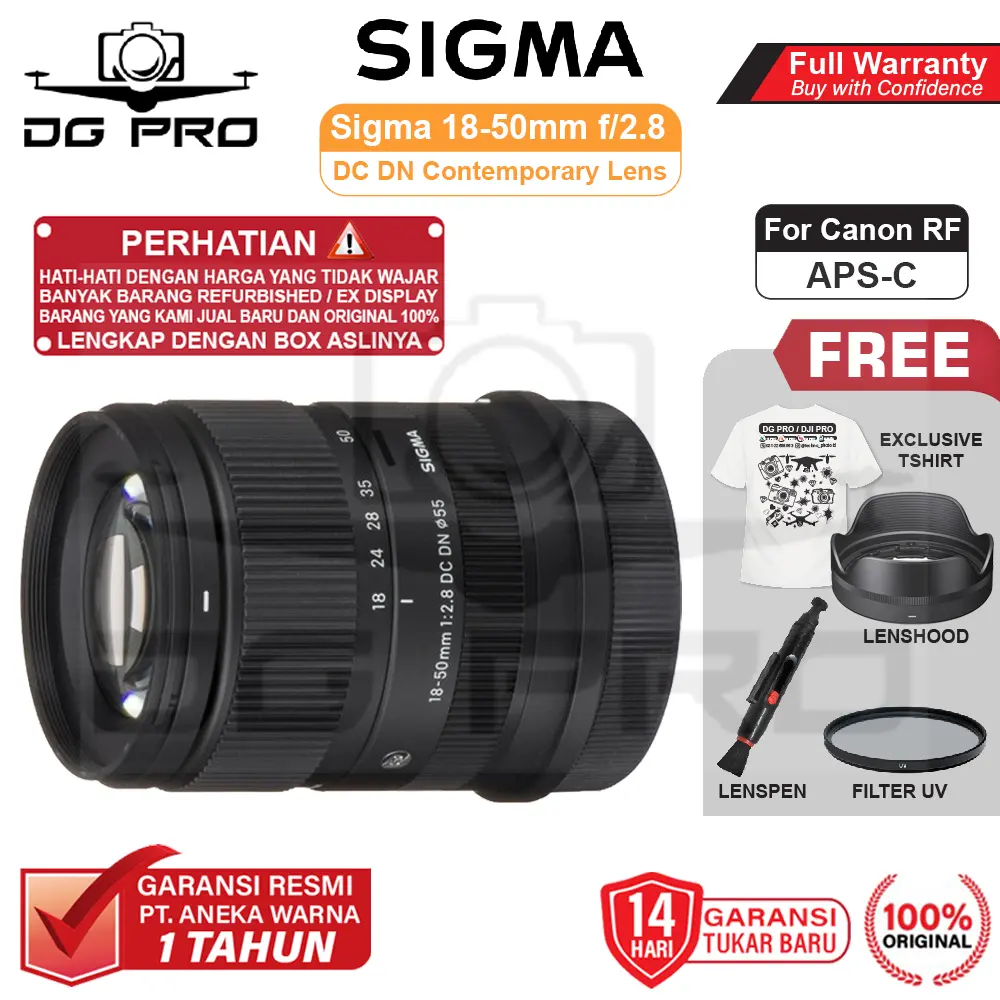 Sigma 18-50mm f2.8 DC DN APSC Contemporary Lens / Lensa Sigma 18-50 mm f/2.8 Garansi Resmi