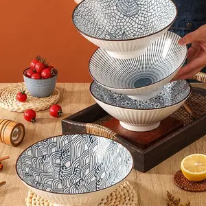 LIVERIA Mangkok Ramen Keramik Japanese Style Cantik Besar Aesthetic Tahan Panas dan Microwave Safe