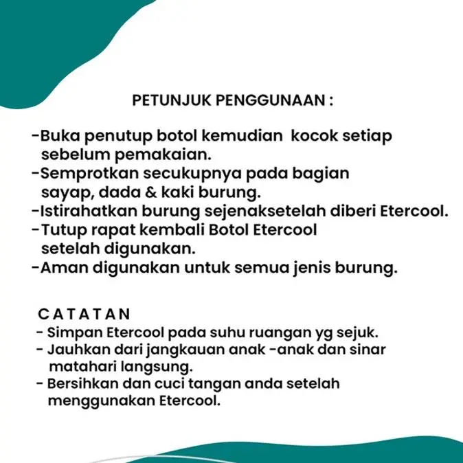 Spray Et untuk mempercepat pemulihan nafas merpati saat latihan