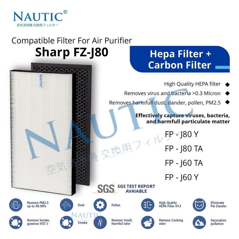 READY BARU REPLACEMENT HEPA Filter untuk SHARP Air Purifier FP-J60 FP ...