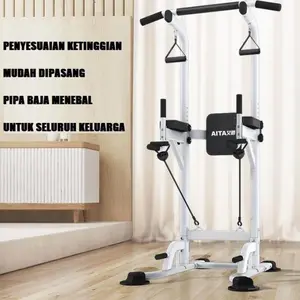 Indolife Shop Power Tower Adjustable Height Pull up Stand untuk Peralatan Latihan Kekuatan Gym Rumah Multi-Function Menara Daya Multifungsi