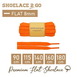 Shoelace 2 Go SF8-I1 [8mm] ORANGE Tali Sepatu Pipih Flat PREMIUM