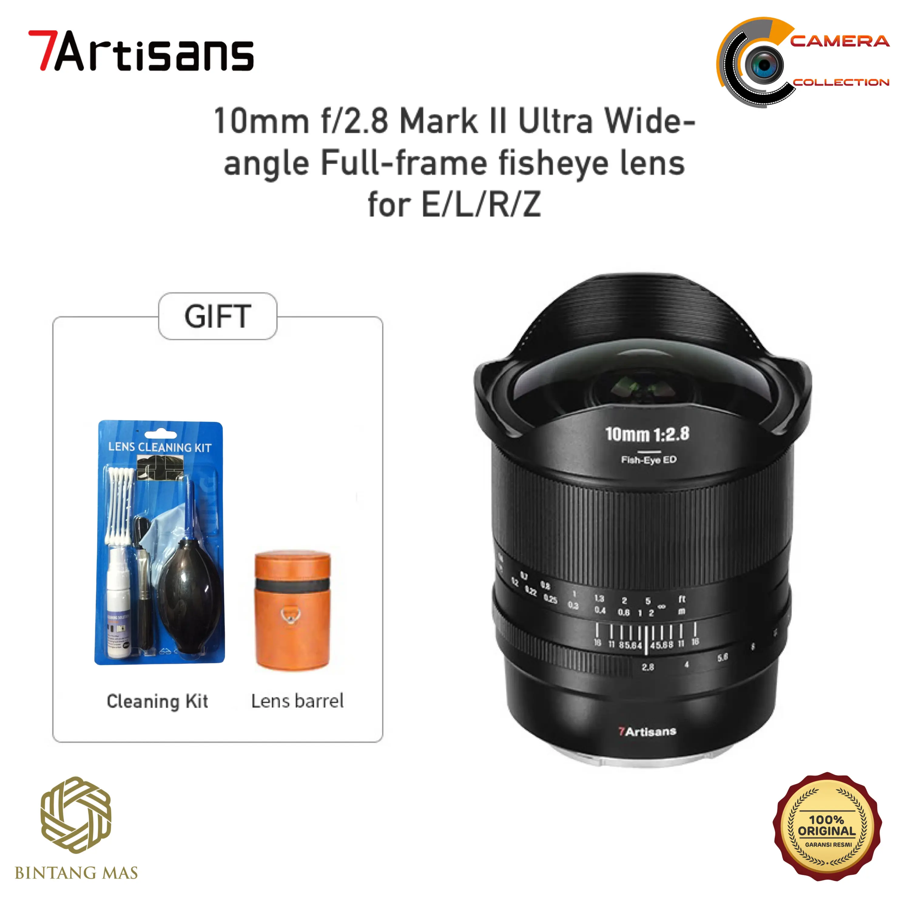 7Artisans 10mm f2.8 Mark II Ultra Wide-angle Full-frame Fisheye Lens for E/L/R/Z