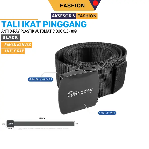 Ikat Pinggang Sabuk Seragam Anak Sekolah Bahan CanVas Murah - HItam