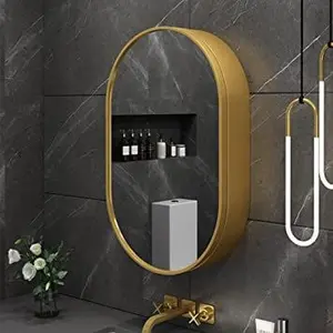 mirror wastafel oval cabinet / cermin kamar mandi