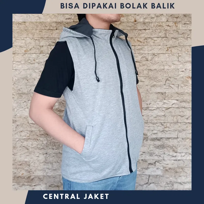 JAKET ROMPI HOODIE PRIA - VEST HOODIE TASLAN - ROMPI MULTIFUNGSI 5