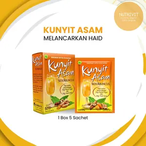 SIDOMUNCUL KUNYIT ASAM Original (Kuning) / Plus Sirih (Hijau) 1 Box 5'scht - Mengurangi bau badan dan membantu mengurangi gejala nyeri haid - Varian -